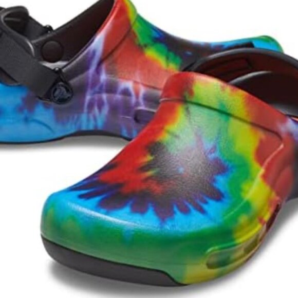 Crocs Bistro Kids Woman Man Unisex Tie Dye Slip On Clogs Sandals Rainbow Woman 6 - Picture 2 of 12